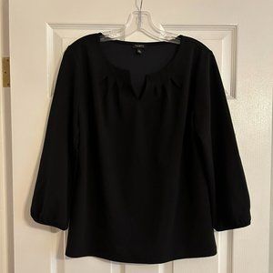 Talbots 3/4 Sleeve Blouse / Size Medium / Black